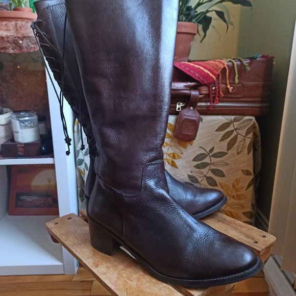 Cowgirl Boots Made In Italy Brown Leather EU 40 - Picture 1 of 12